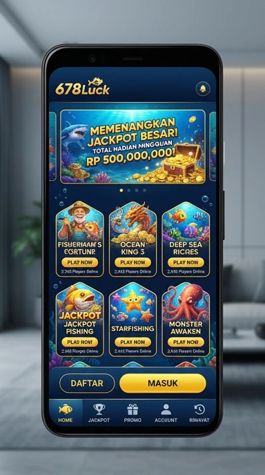 Layar utama 678luck — antarmuka bersih setelah instalasi